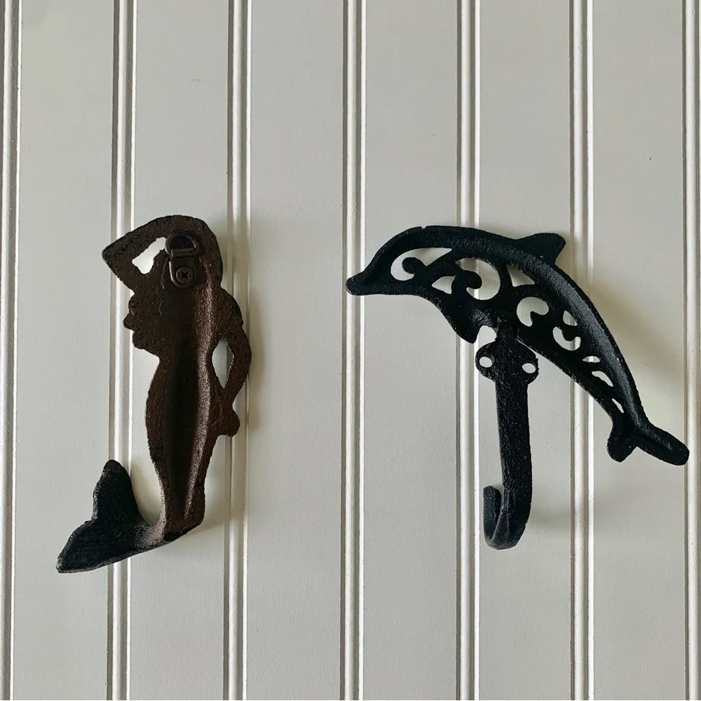 Coastal Cast Iron Wall Hooks Set